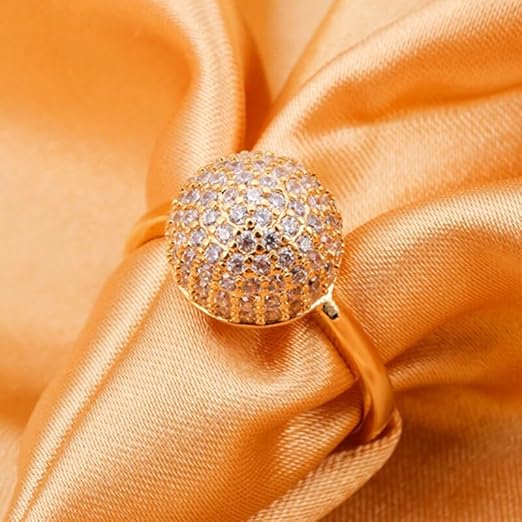 Golden Elegant Royal Trendy Shinny Crystal Fashion Jewelry Ring